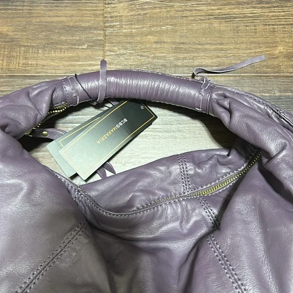 Luxe Unique Purple Leather Handbag - Picture 9 of 14